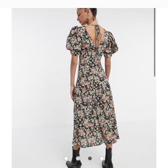 Floral Puff Sleeve Maxi Dress - Picture 2 of 4